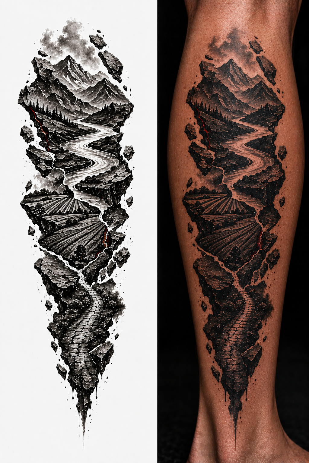 BORDERLESS EARTH tattoo model preview